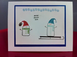 Merry Winter Snow Much Fun Handmade Card