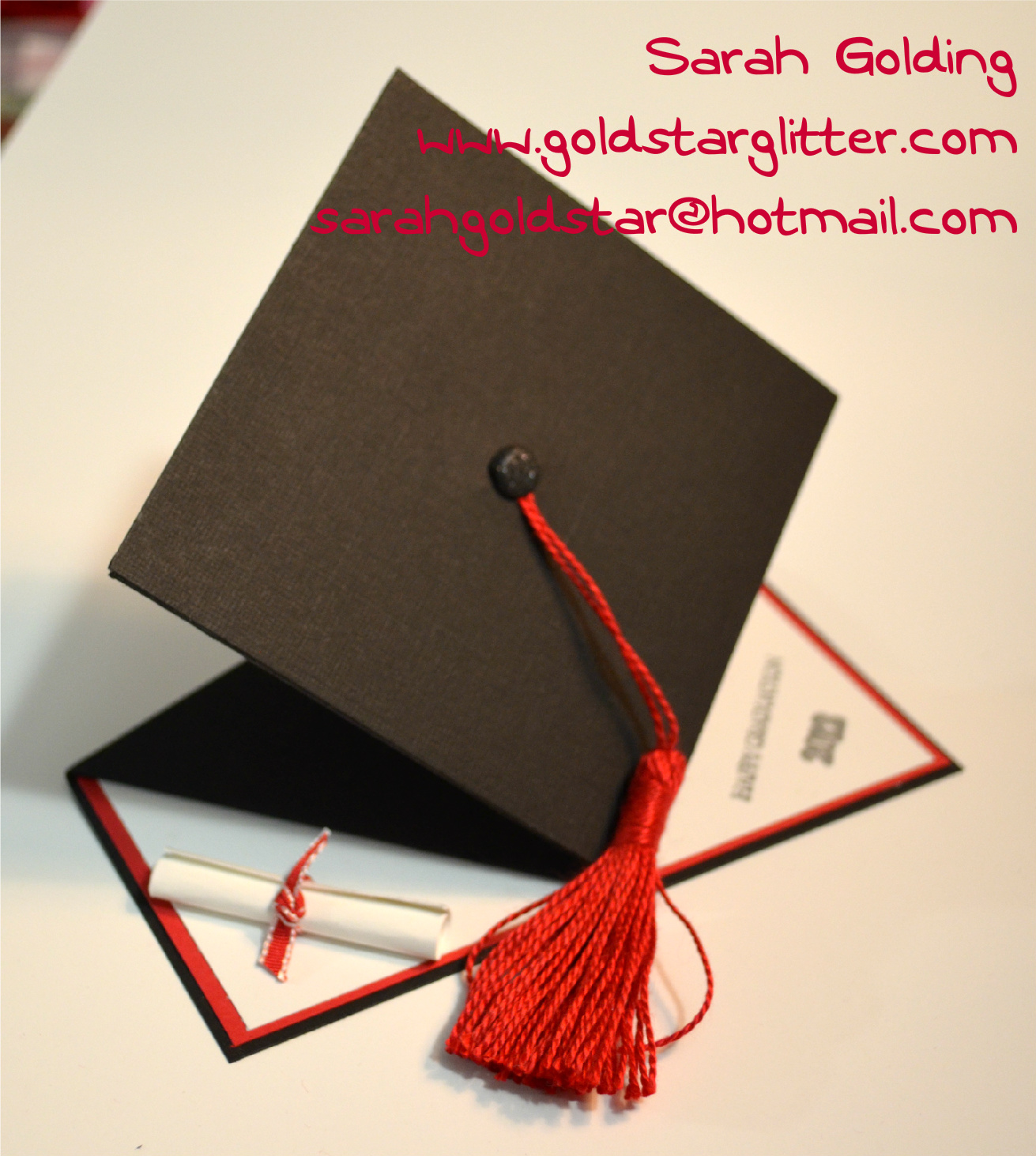 pop up gradiation card front view