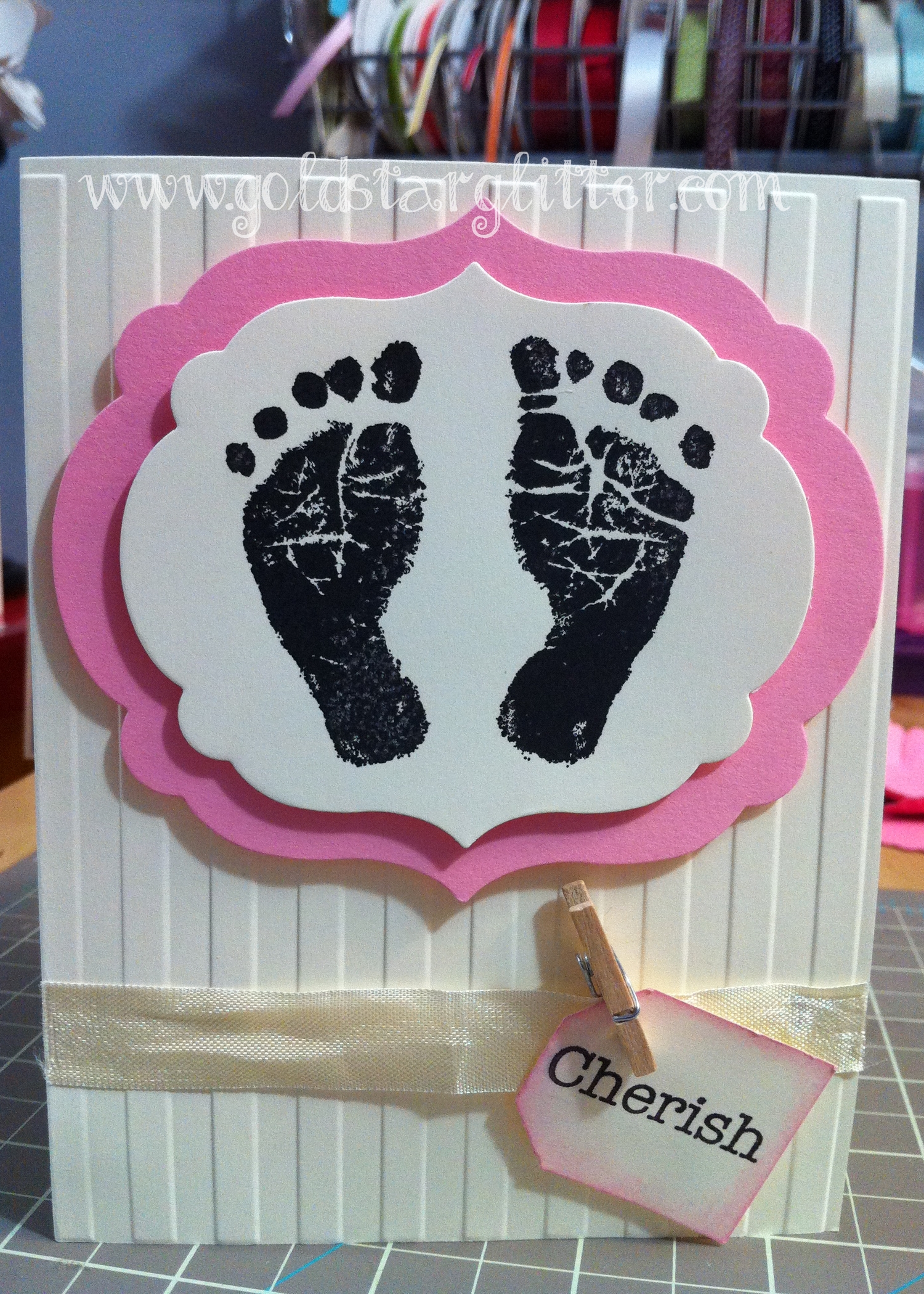 Baby Prints Stamp Set Girl Card